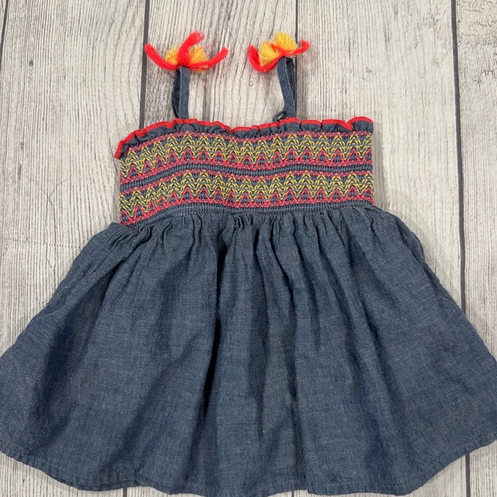 Cat & Jack Colorful Embroidered Chambray Denim Top